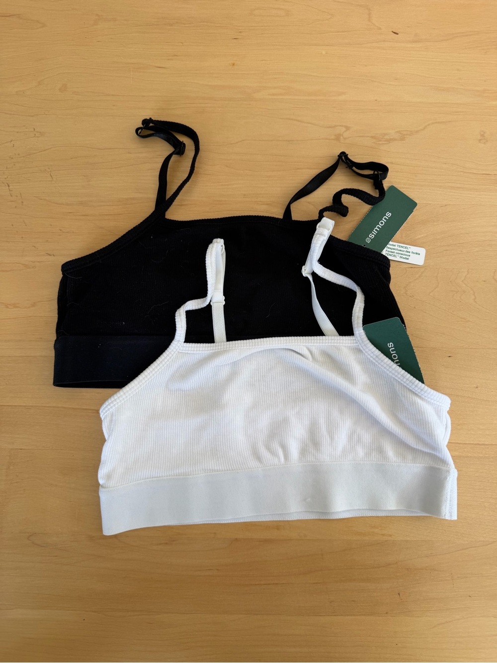 Everyday Ribbed Crop Bralette - Black & White